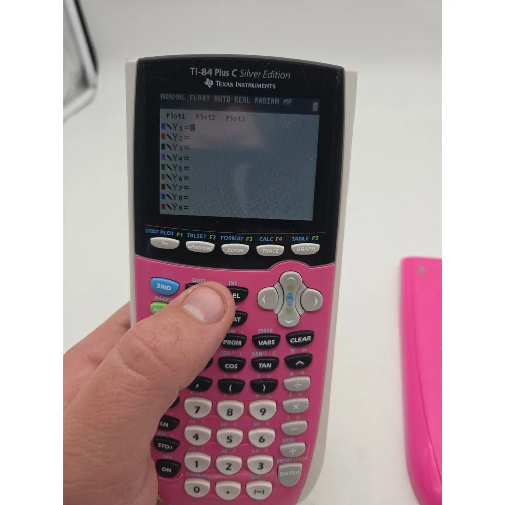 TI-84 Plus C Silver Edition Pink Calculator Tested With cover and Cord - WORKS